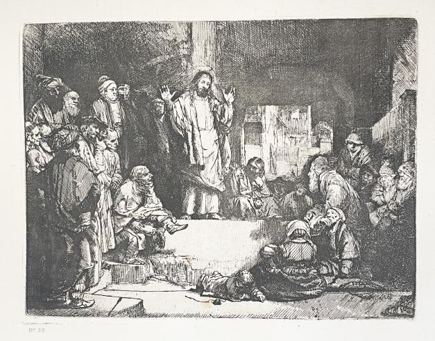 Rembrandt van Rijn - Jesus Christ Prechant: Artist: Rembrandt van Rijn Title: Jesus Christ Prechant Year: 1897 Dimensions: 17 5/8in. by 12 3/8in. Edition: From the rare limited edition of 500 Publisher: A
