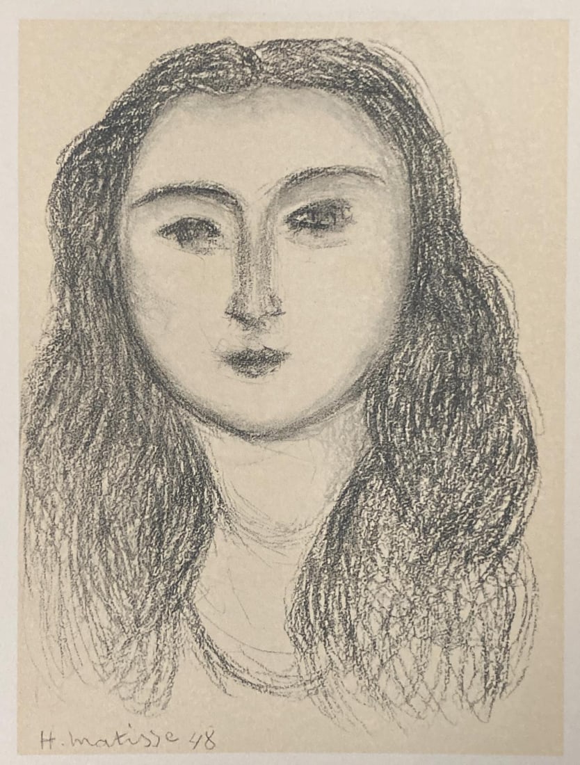 Henri Matisse (After) - Portrait 10 (Double Sided Single Sheet): Artist: Henri Matisse (After) Title: Portrait 10 (Double Sided Single Sheet) Year: 1954 Dimensions: 7 1/2`in. by 9 7/16in. Edition: From the rare limited edition Pu