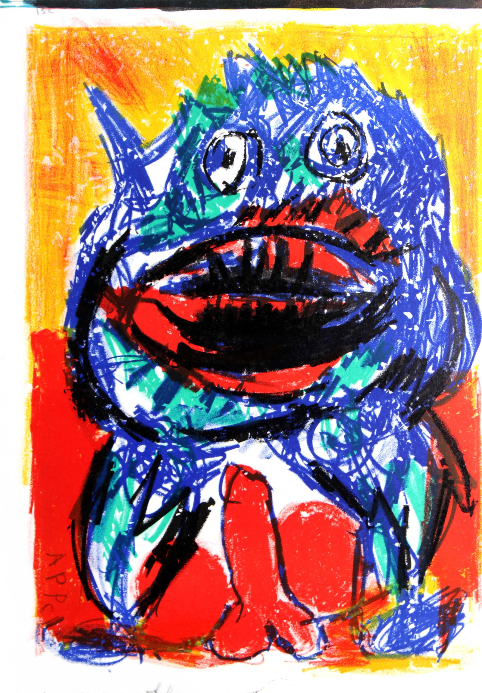 Karel Appel, from One Cent Life: Artist: Karel Appel Title: Untitled Year: 1964 Suite: Once Cent Life Medium: Original lithograph on paper Edition: From the rare limited edition of 2,000 Publisher: E.W. Kornfeld, Switzerland