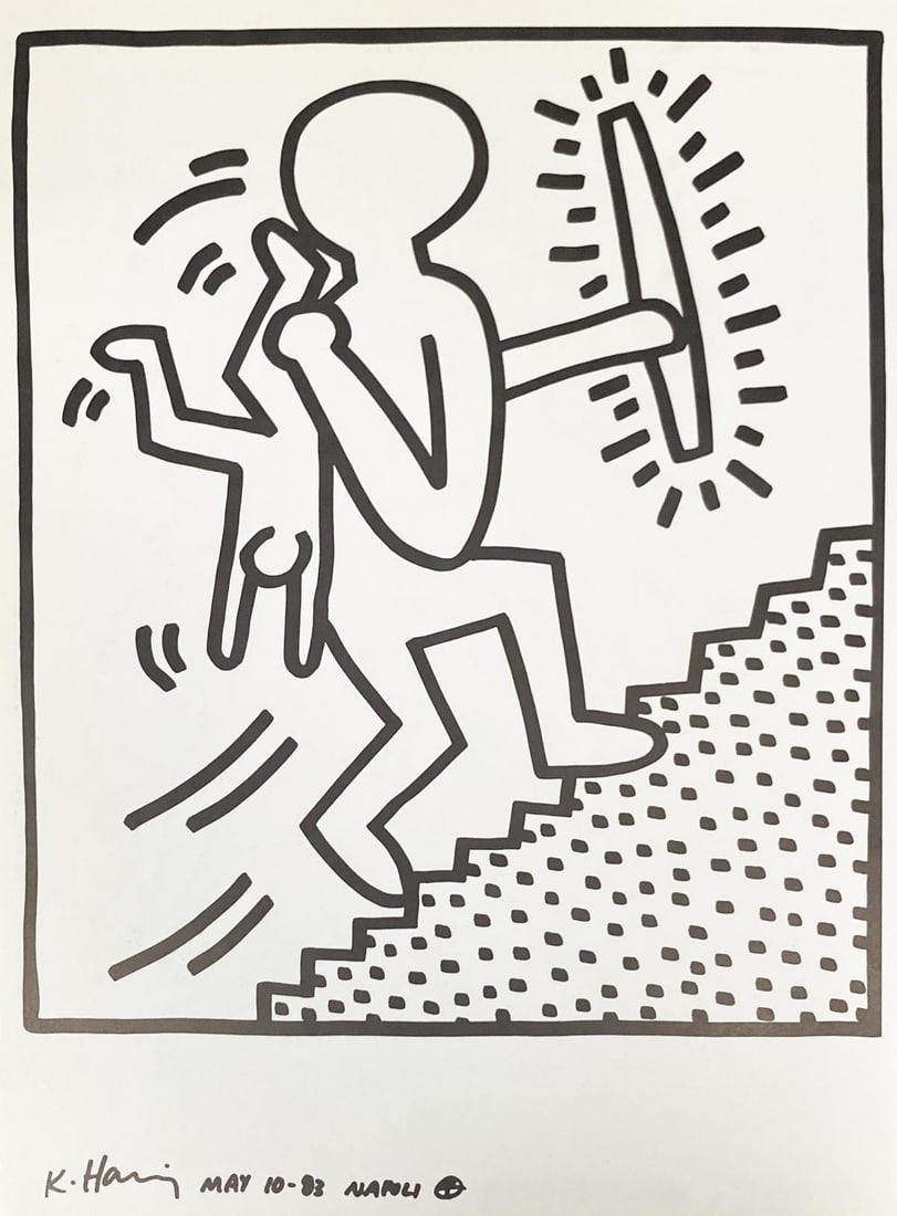 Keith Haring - Untitled III: Artist: Keith Haring Title: Untitled III Year: 1983 Dimensions: 12.5in. by 9.5in. Edition: From the rare limited edition Publisher: La Galerie de Poche