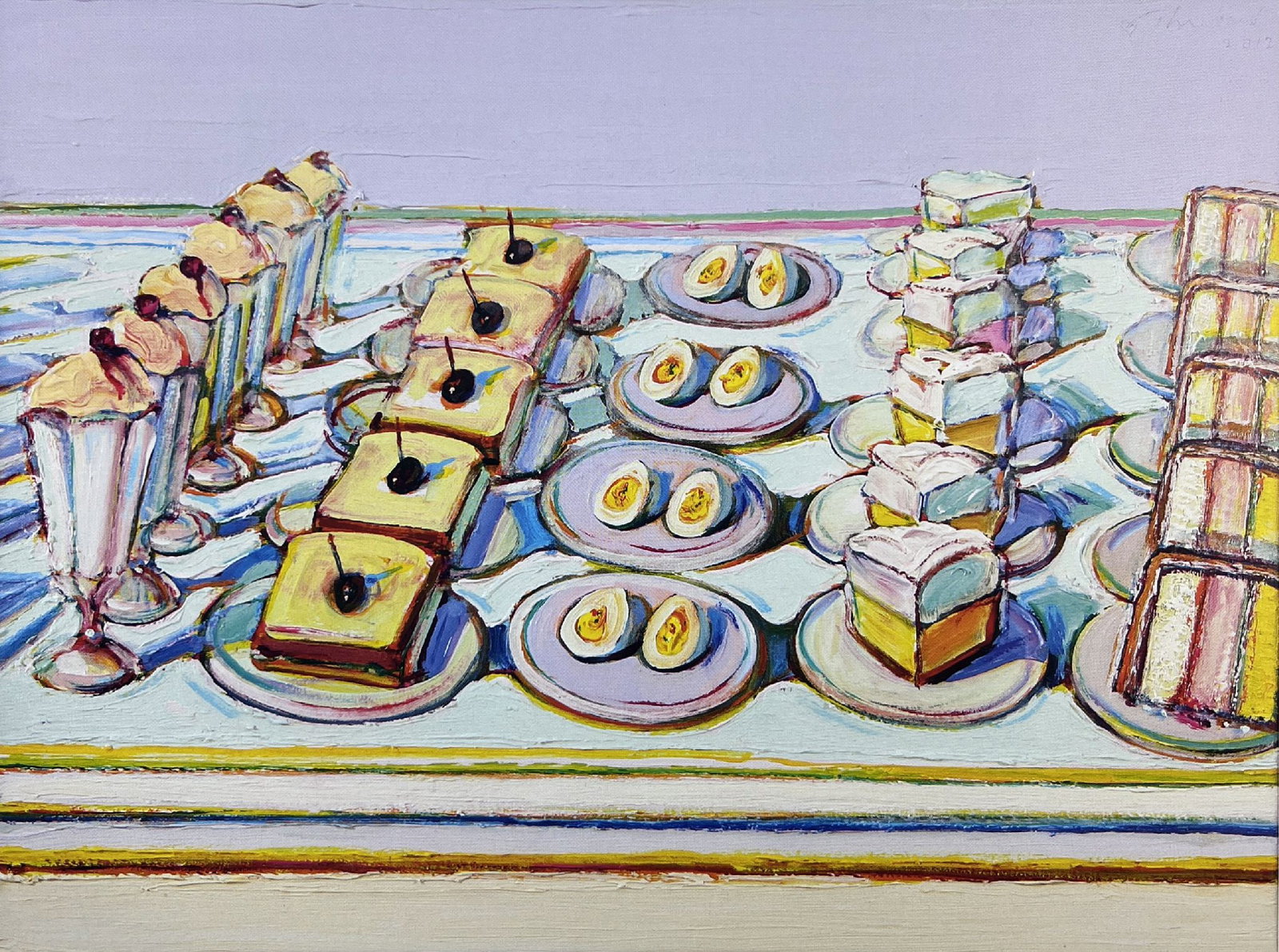 Wayne Thiebaud - Desert Counter: Artist: Wayne Thiebaud Title: Desert Counter Year: 2019 Dimensions: 8 1/2 x 9 1/2 in. Edition: From the Rare Limited Edition Medium: Offset Lithograph on gloss