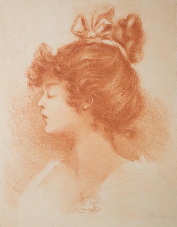 Leon Detroy - Portrait: Artist: Leon Detroy Title: Portrait Year: 1904 Dimensions: 9 3/8in. by 12 3/8in. Edition: From the rare limited edition Publisher: L'Atelier d'Art S