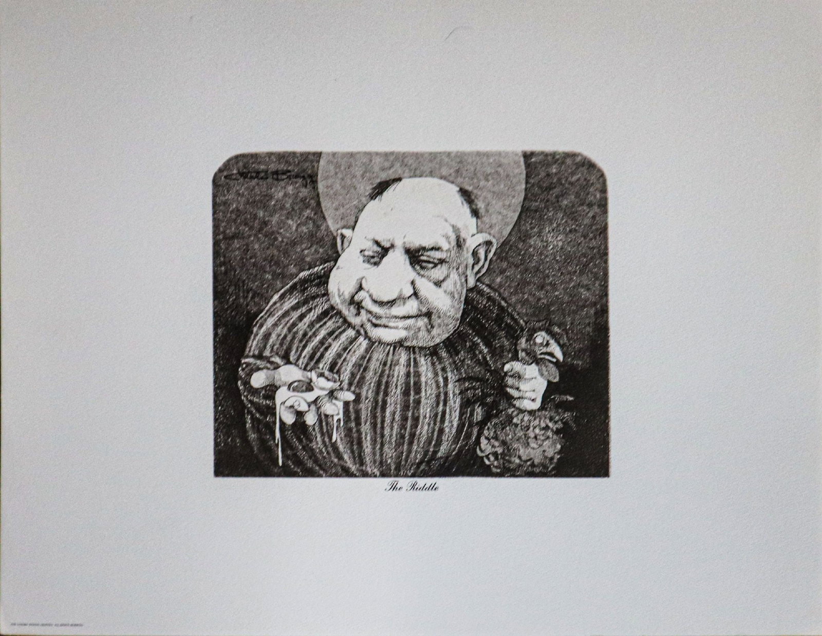 Charles Bragg - The Riddle: Artist: Charles Bragg Title: The Riddle Dimensions: 14 1/2 x 11 1/2 in. Edition: From the rare limited edition Publisher: Edward Weston Graphics Medium: Offset