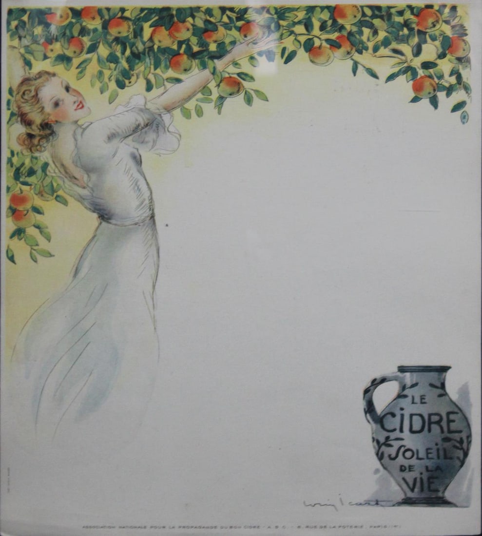 Louis Icart - Le Cidre Soleil de la Vie: Artist: Louis Icart Title: Le Cidre Soleil de la Vie Dimensions: 12in. by 9.5in. Edition: From the rare limited edition Publisher: Association Nationale por la Propagande du B