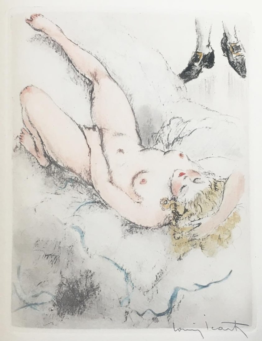 Louis Icart - My Pleasure: Artist: Louis Icart Title: My Pleasure Year: 1947 Dimensions: 11in. by 8.5in. Edition: From the rare limited edition of 500 Publisher: Georges Guillot Editeur:
