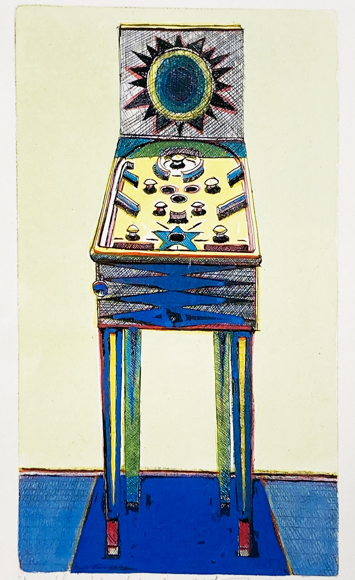 Wayne Thiebaud - Nickle Machine: Artist: Wayne Thiebaud Title: Nickle Machine Year: 1991 Dimensions: 9in. by 10.5in. Sheet Size Edition:From the Limited Edition Publisher: Chronicle