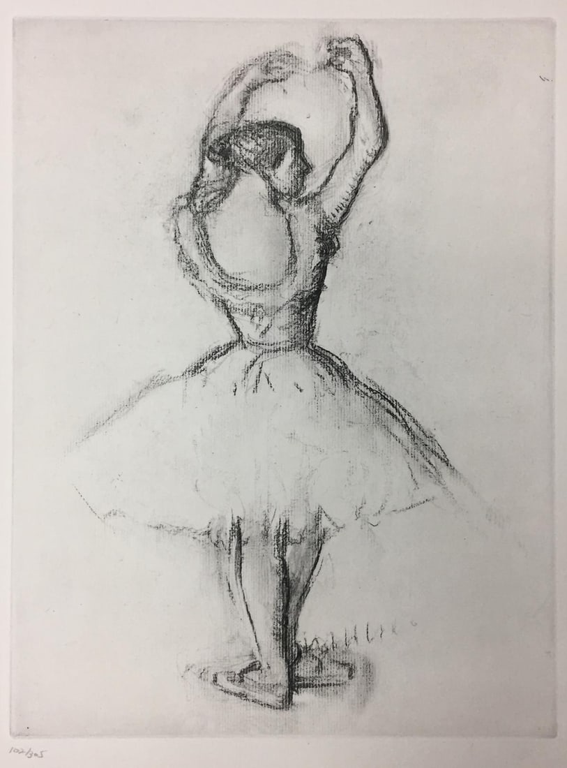 Edgar Degas - Ballerina From the Danse Dessin.: Artist: Edgar Degas Title: Ballerina From the Danse Dessin Year: 1936 Dimensions: 10in. by 13in. Edition: From the rare limited edition of 305 Publisher: Ambroi