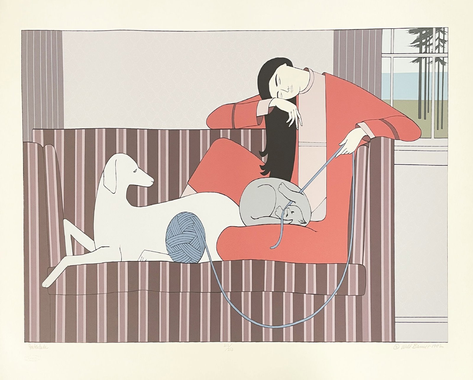 Will Barnett - Interlude: Artist: Will Barnett Title: Interlude Year: 1982 Dimensions: 25 1/2 x 42 1/2 in. Edition: From the rare limited edition of 250 Medium: Original serigraph in col