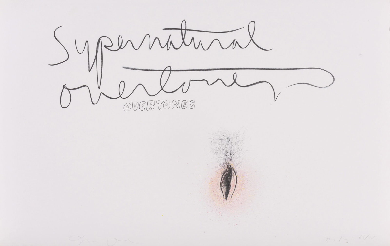 Jim Dine - Overtones: Artist: Jim DineTitle: OvertonesYear: 1970Dimensions: 17 3/4in. by 27 1/2in.Edition: From the Rare Limited Edition of 75Publisher: Petersburg Press LondonSuite: OO LA LAMedium: Original Lithograph in