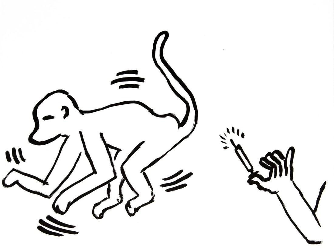 Keith Haring and Brion Gysin - Fault Lines: Artist: Keith Haring and Brion Gysin Title: Fault Lines Year: 1986 Dimensions: 8.7in. by 11.2in. Edition: From the rare limited edition of 200 Publisher: Edition Schellmann & Kluser Munich Suite: