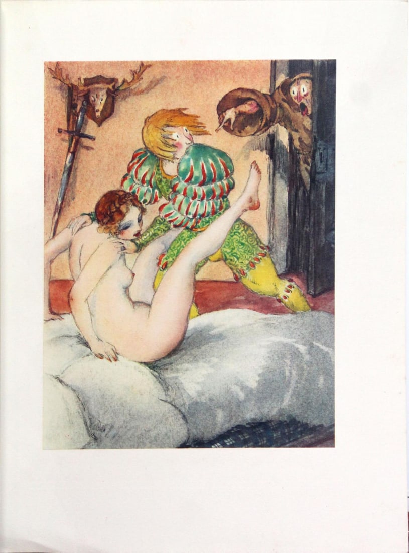 Louis Icart - Untitled: Artist: Louis Icart Title: Untitled Year: 1936 Dimensions: 9.5in. by 7.3in. Edition: From rare limited edition Publisher: Le Vasseur et Cie Paris Suite: Gargan