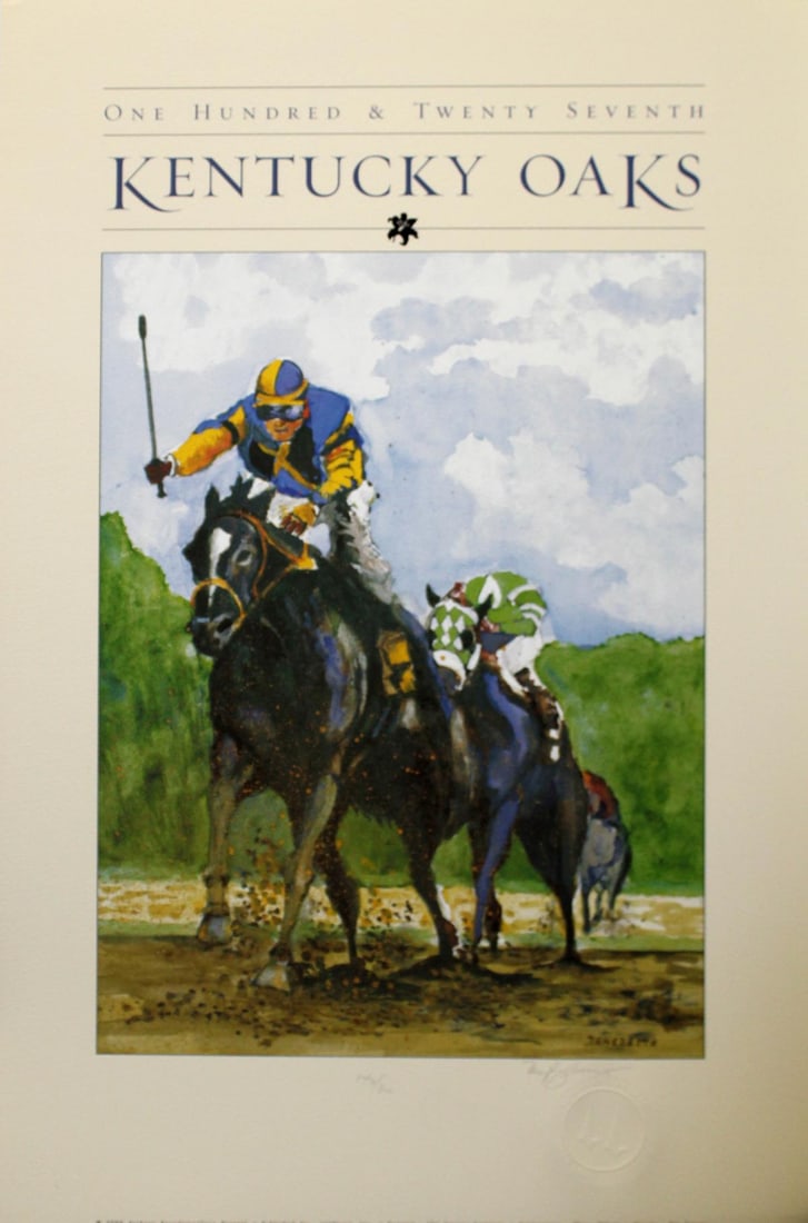 Tony Bennett/Anthony Bendetto - Kentucky Oaks 127th: Artist: Tony Bennett/Anthony BendettoTitle: Kentucky Oaks 127th YearYear: 2001Dimensions: 19in. by 29in.Edition: Number 118 from the rare limited edition of 300 in pencil lower leftPublisher:
