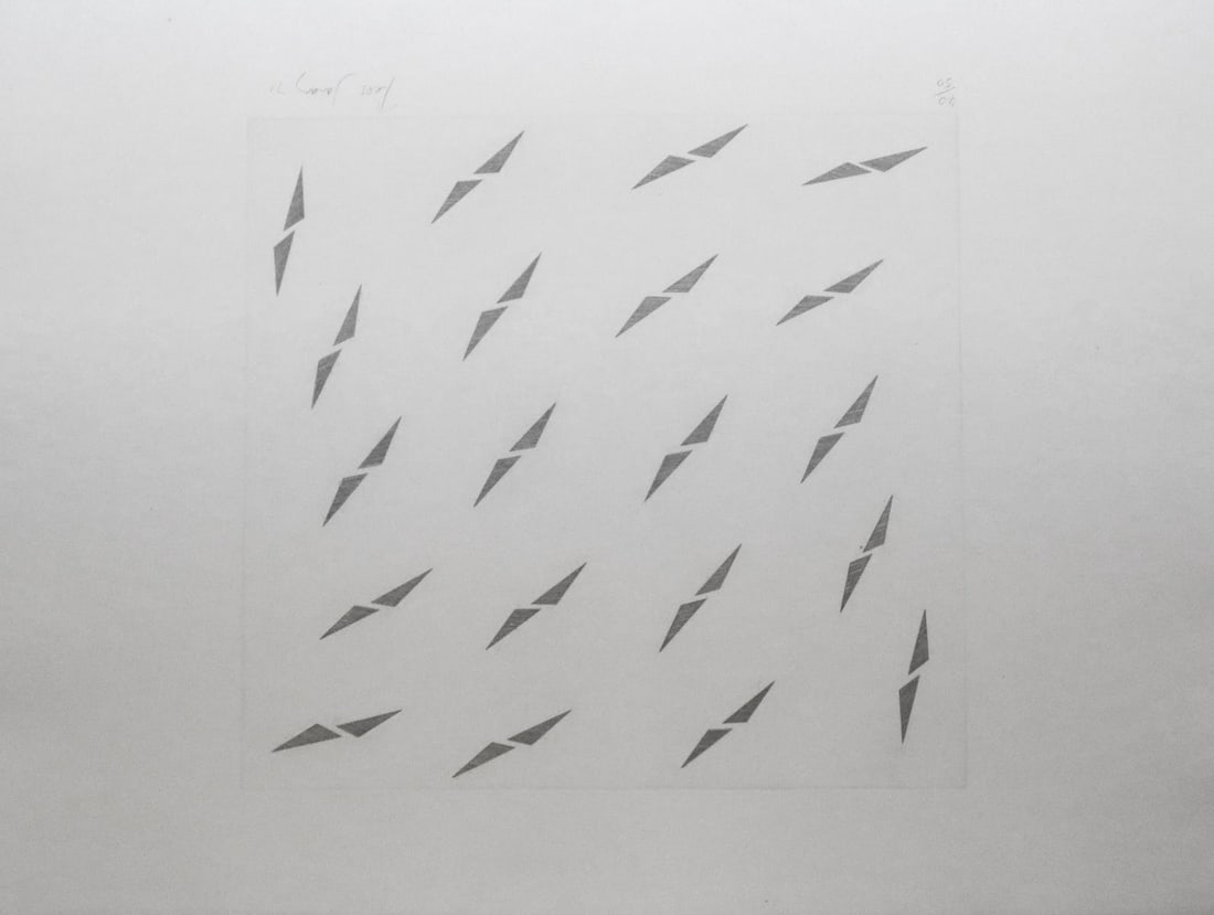 Tess Jaray - Encounter: Artist: Tess Jaray Title: Encounter Year: 1979 Dimensions: 31in. by 23in. Edition: From the rare limited edition of 50 Suite: Encounter Suite (5 Etchings) <