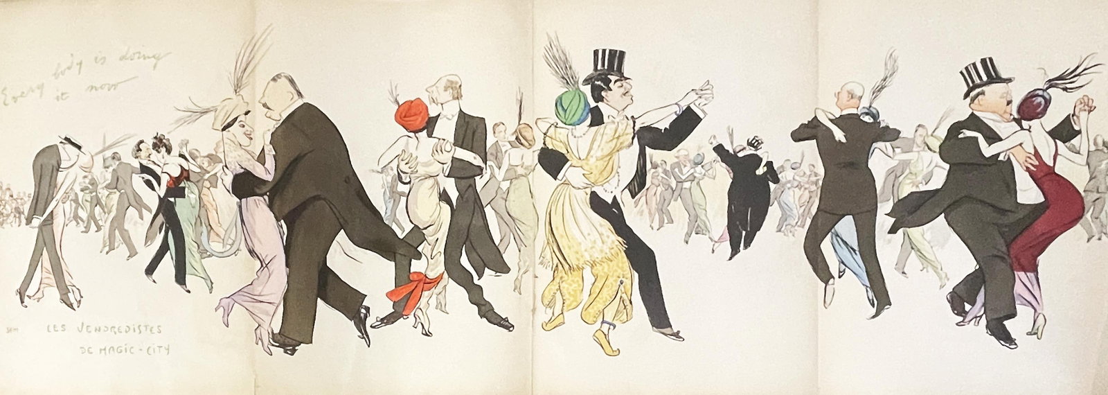 Sem (Georges Goursat) - Plate 22 From Tangoville: Artist: Sem (Georges Goursat) Title: Plate 22 From Tangoville Year: 1913 Dimensions: 51in. by 18in. Edition: From the rare limited edition Publisher: Fourbourg