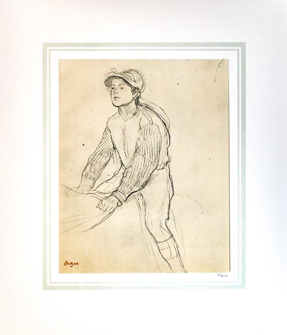 Edgar Degas (After) - Juene Jockey: Artist: Edgar Degas (After) Title: Juene Jockey Year: 1868 Dimensions: 16in. by 20in. Edition: 70 From the rare limited edition of 250 Publisher: Demotte Editeu