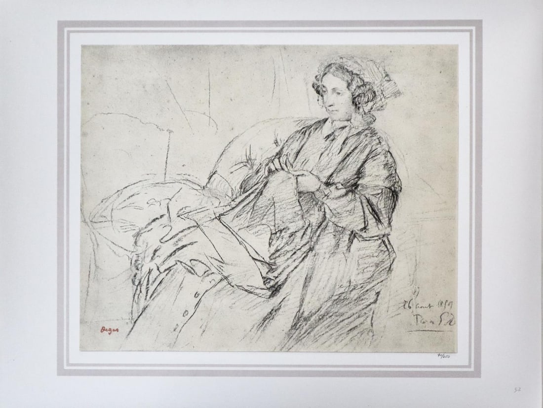 Edgar Degas (After) - Portrait de dame agee cousant: Artist: Edgar Degas (After) Title: Portrait de dame agee cousant Year: 1861 Dimensions: 16in. by 20in. Edition: 70 From the rare limited edition of 250 Publisher:</