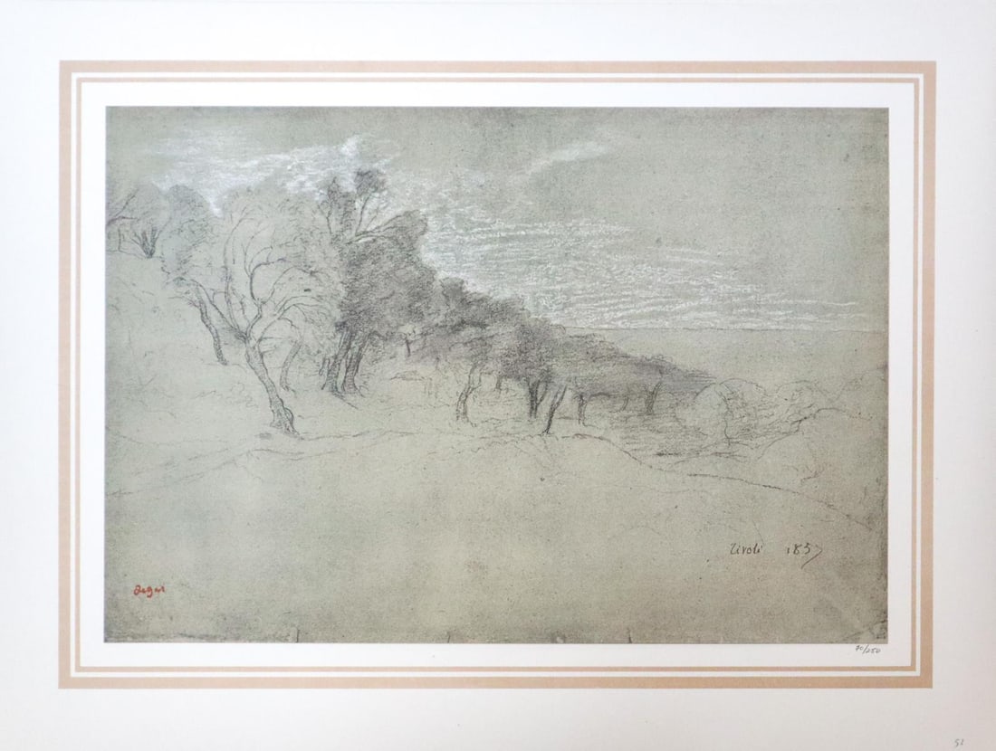 Edgar Degas (After) - Paysage d'Italie (Trivoli): Artist: Edgar Degas (After) Title: Paysage d'Italie (Trivoli) Year: 1861 Dimensions: 16in. by 20in. Edition: 70 From the rare limited edition of 250 Publisher: