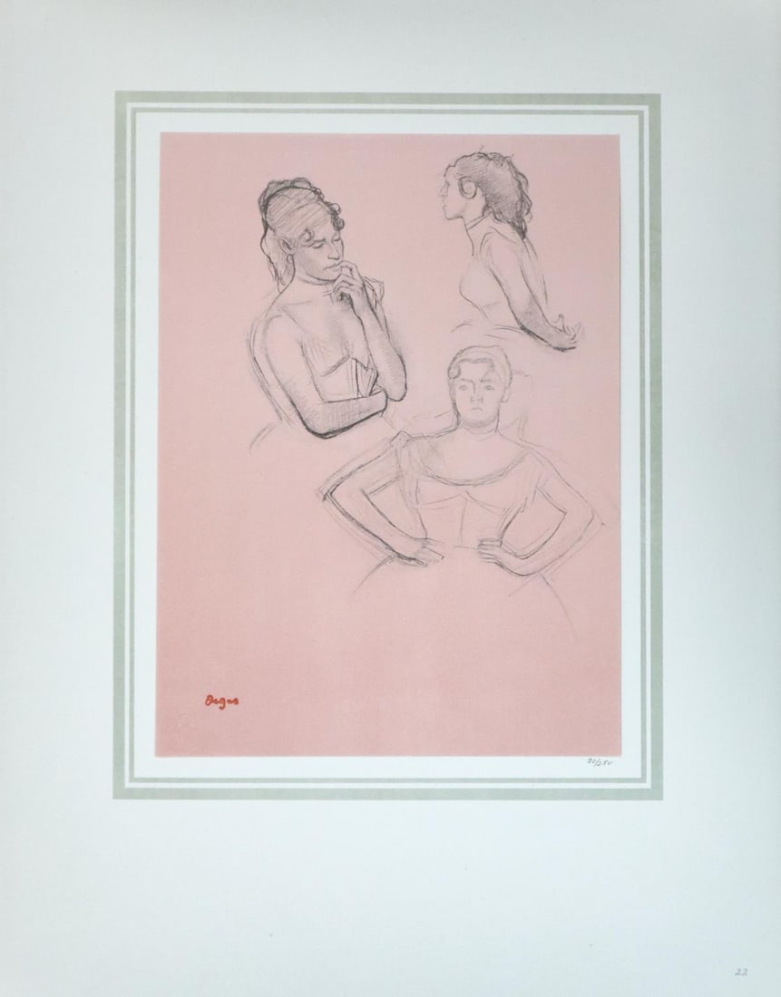 Edgar Degas (After) - Trois busies de danseuses: Artist: Edgar Degas (After) Title: Trois busies de danseuses Year: 1874 Dimensions: 16in. by 20in. Edition: 70 From the rare limited edition of 250 Publisher: D