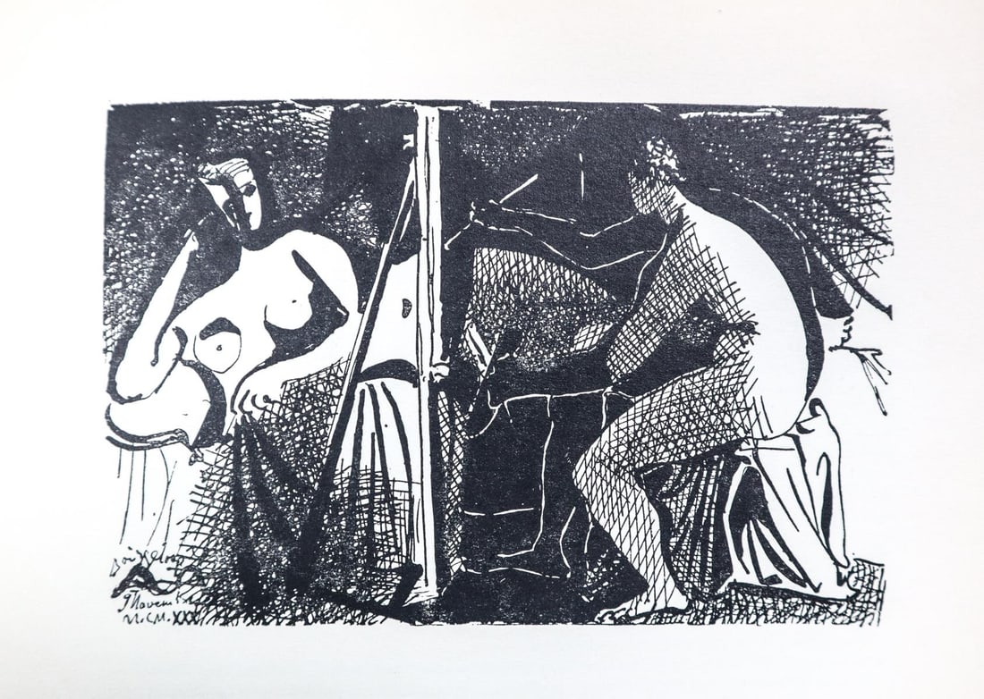 Pablo Picasso - L'Amour (After): Artist: Pablo Picasso Title: L'Amour Dimensions: 6in. by 4in. Edition: From the rare limited edition Suite: Pablo Picasso by Eugenio D'Ors Medium: Lithograph o