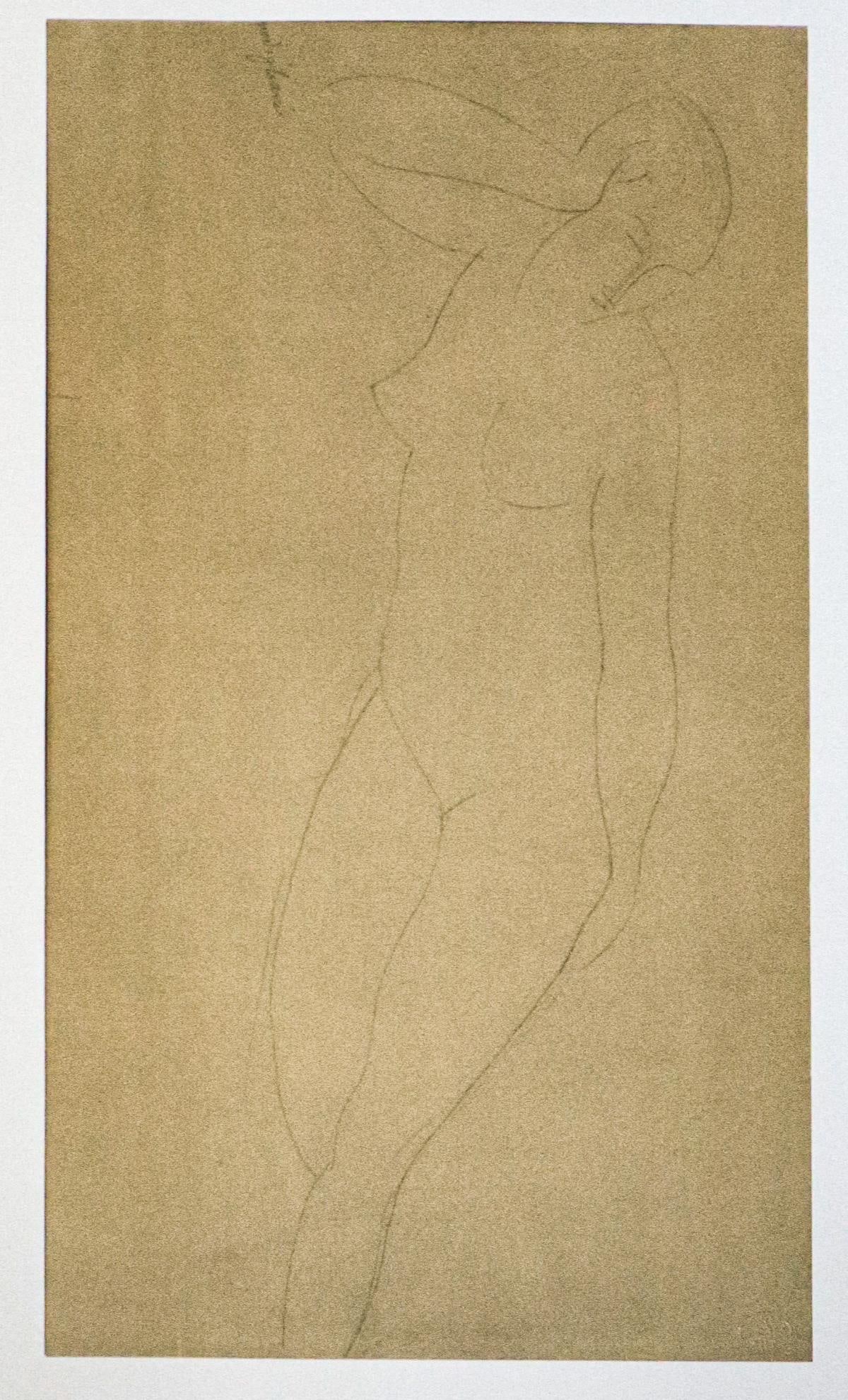 Amedeo Modigliani - Untitled portrait of a naked woman (After): Artist: Amedeo Modigliani Title: Untitled portrait of a naked woman standing Year: 1959 Dimensions: 22.25in. by 17.75in. Edition: From the rare limited edition 750