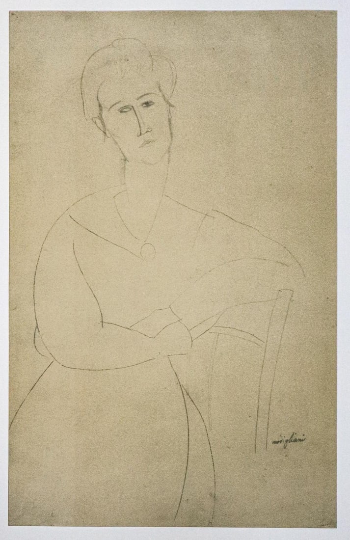 Amedeo Modigliani - Untitled portrait (After): Artist: Amedeo Modigliani Title: Untitled portrait Year: 1959 Dimensions: 22.25in. by 17.75in. Edition: From the rare limited edition 750 Publisher: Grove Pres