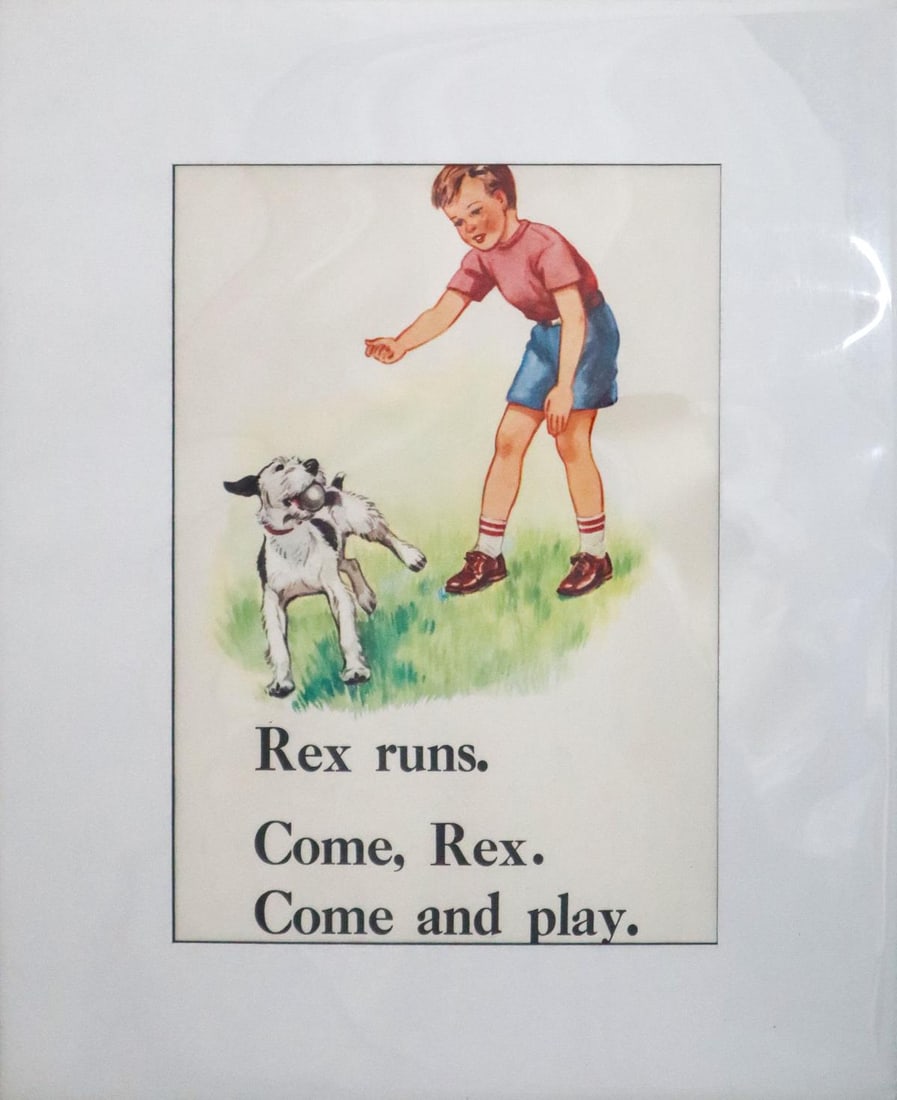 Eleanor Campbell & Keith Ward - Rex Runs: Artist: Eleanor Campbell & Keith Ward Title: Rex Runs Year: 1950s Dimensions: 28in. by 22in. Edition: From the rare limited edition Publisher: Scott Foresman