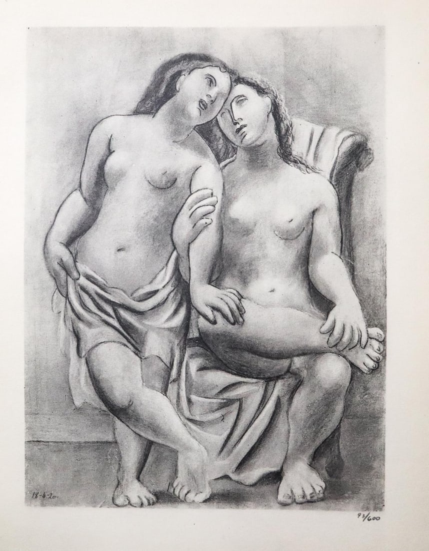 Pablo Picasso - Baigneuses: Artist: Pablo Picasso Title: Baigneuses Dimensions: 8.5in. by 11in. Edition: From the rare limited edition Suite: Pablo Picasso by Eugenio D'Ors Medium: Lithog