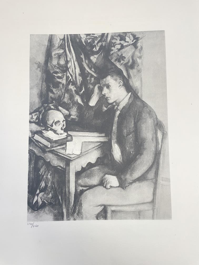 Paul Cezanne (After) - Young Man and Skull: Artist: Paul Cezanne (After) Title: Young Man and Skull Year: 1914 Dimensions: 15in. by 11in. Edition: From the rare limited edition of 250 Publisher: Bernheim-