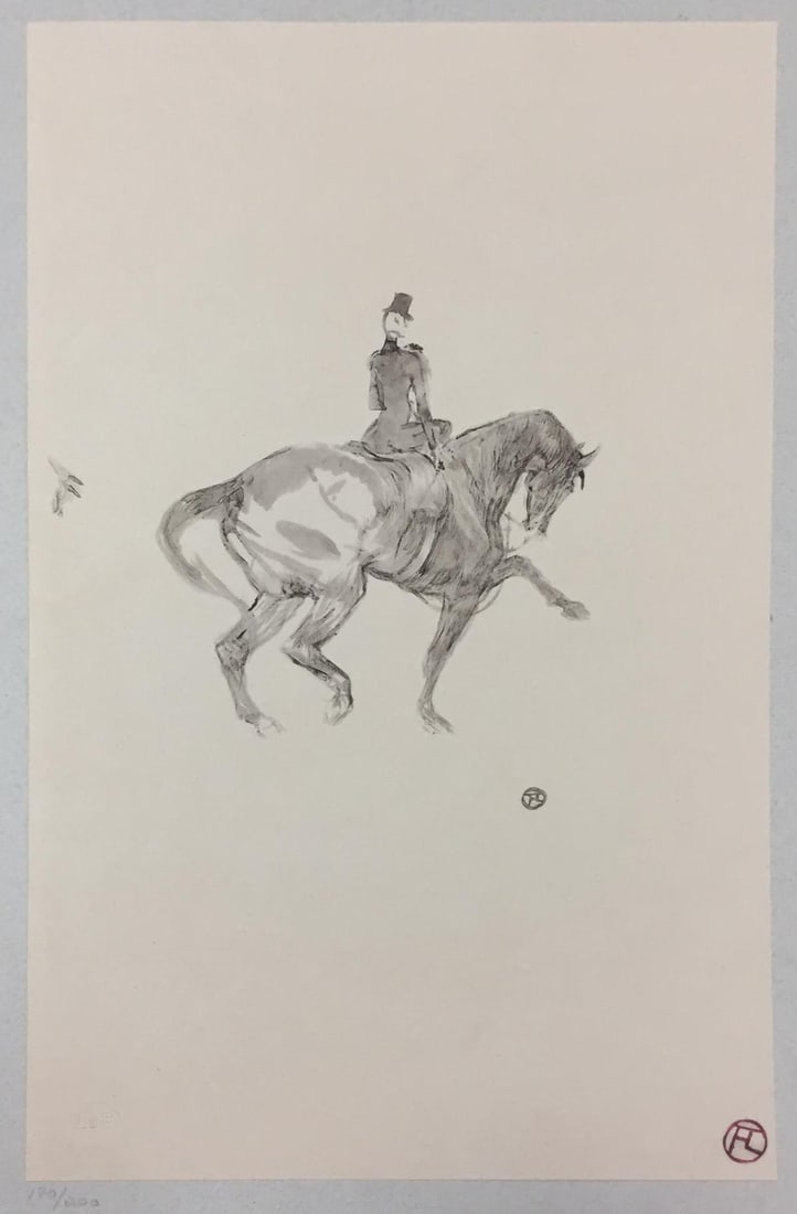 Henri Toulouse-Lautrec - Ecuyere de Haute Ecole - Le: Artist: Henri Toulouse-LautrecTitle: Ecuyere de Haute Ecole - Le PassageYear: 1908Dimensions: 17in. by 12 3/8in.Edition: From the Rare Limited Edition of 200Publisher: Labraire de FranceSuite: Au