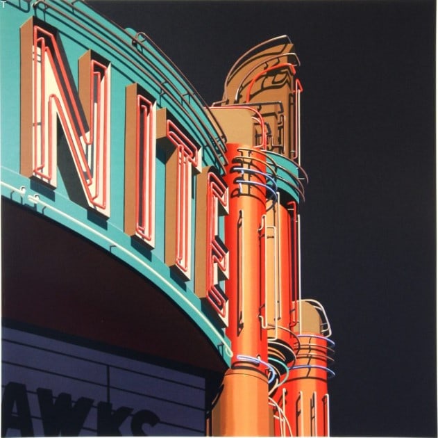 Robert Cottingham - NITE: Artist: Robert Cottingham Title: NITE Year: 2009 Dimensions: 38 1/4 x 36 7/8 in. Edition: Numbered from the Rare Limited Edition of 100 Suite: American Signs