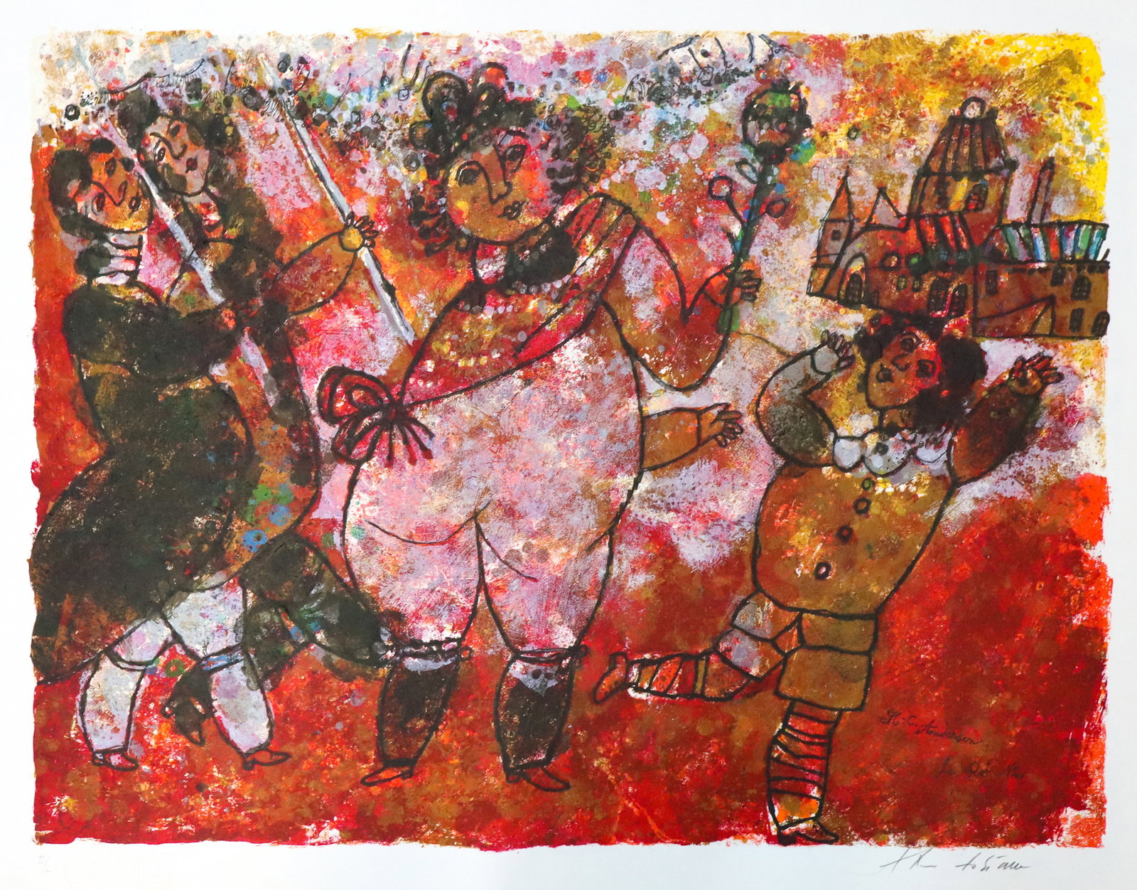 Theo Tobiasse - Le Roi Nu: Artist: Theo Tobiasse Title: Le Roi Nu Year: 1978 Dimensions: 22in. by 30in. Edition: From the rare limited edition of 50 Suite: Un Hommage a H.C. Andersen