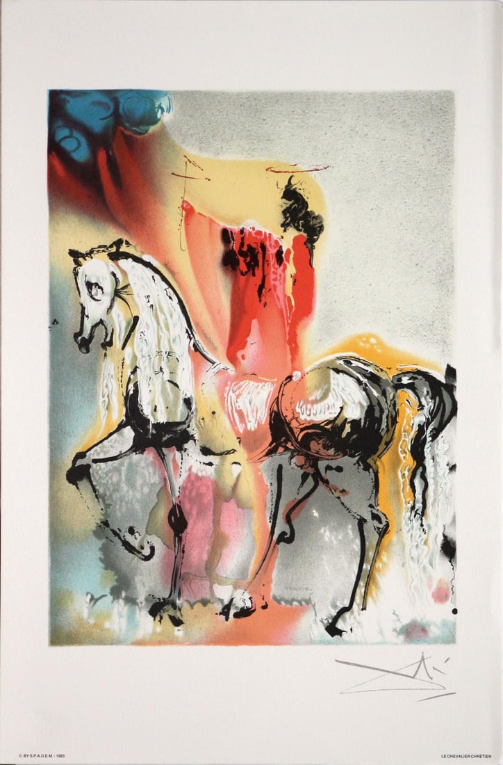 Salvador Dali (After) - The Christian Knight: Artist: Salvador Dali(after) Title: The Christian Knight Year: 1983 Dimensions: 22in. by 14.25in. Edition: From the rare limited edition Publisher: Armand & Geo