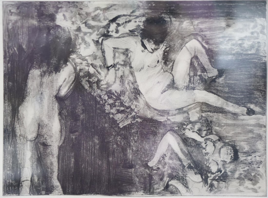 Edgar Degas (after) - Les Femmes: Artist: Edgar Degas (after) Title: Les Femmes Dimensions: 12.75in. by 10in. Edition: From the rare and limited edition Medium: Oriingal Etching on paper Condition:<