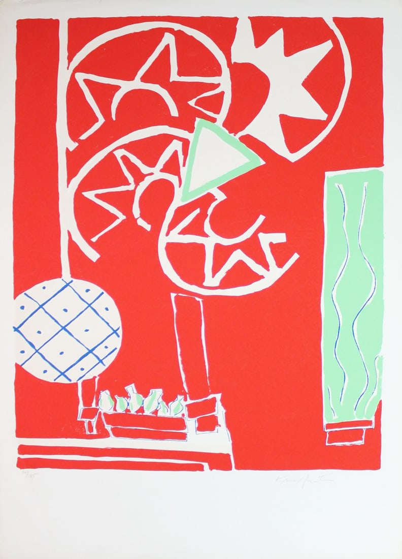 Knox Martin - Flowers 3: Artist: Knox Martin Title: Flowers 3 Year: 1975 Dimensions: 29in. by 36 1/2in. Edition: From the Rare Limited Edition of 125 Medium: Original Serigraph in Color