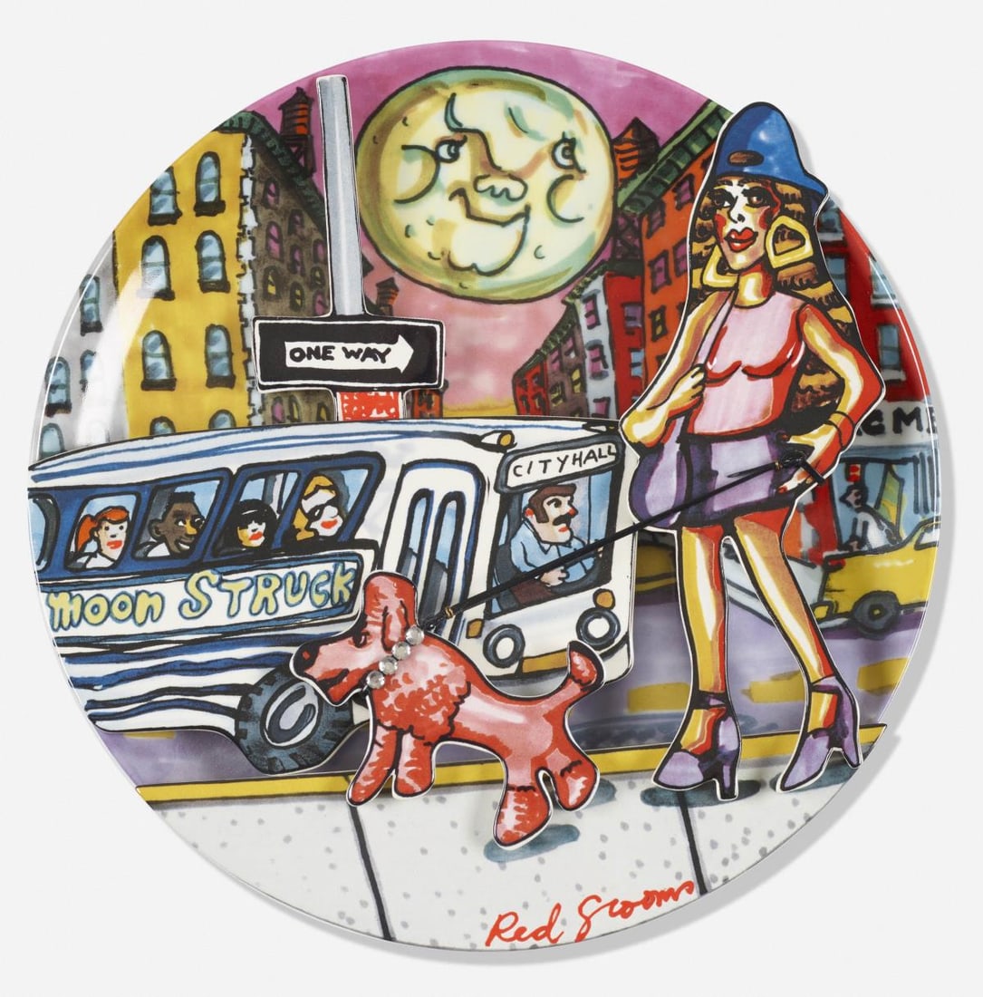 Red Grooms - Moonstruck: Artist: Red Grooms Title: Moonstruck Year: 1994 Dimensions: 10 1/2in. by 10 1/2in. Edition: From the Rare Limited Edition of 3000 Publisher: Venice Oakwood/Inne