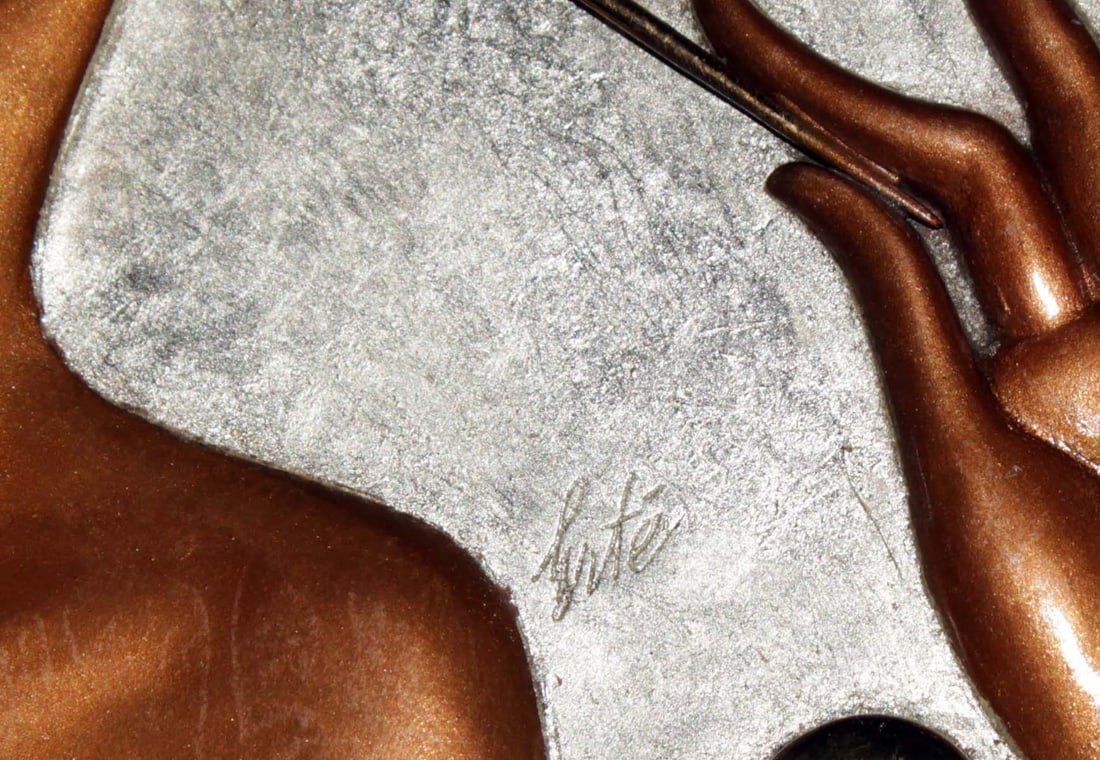 Erte - Vanity Bas-relief Bronze Table Mirror - 2