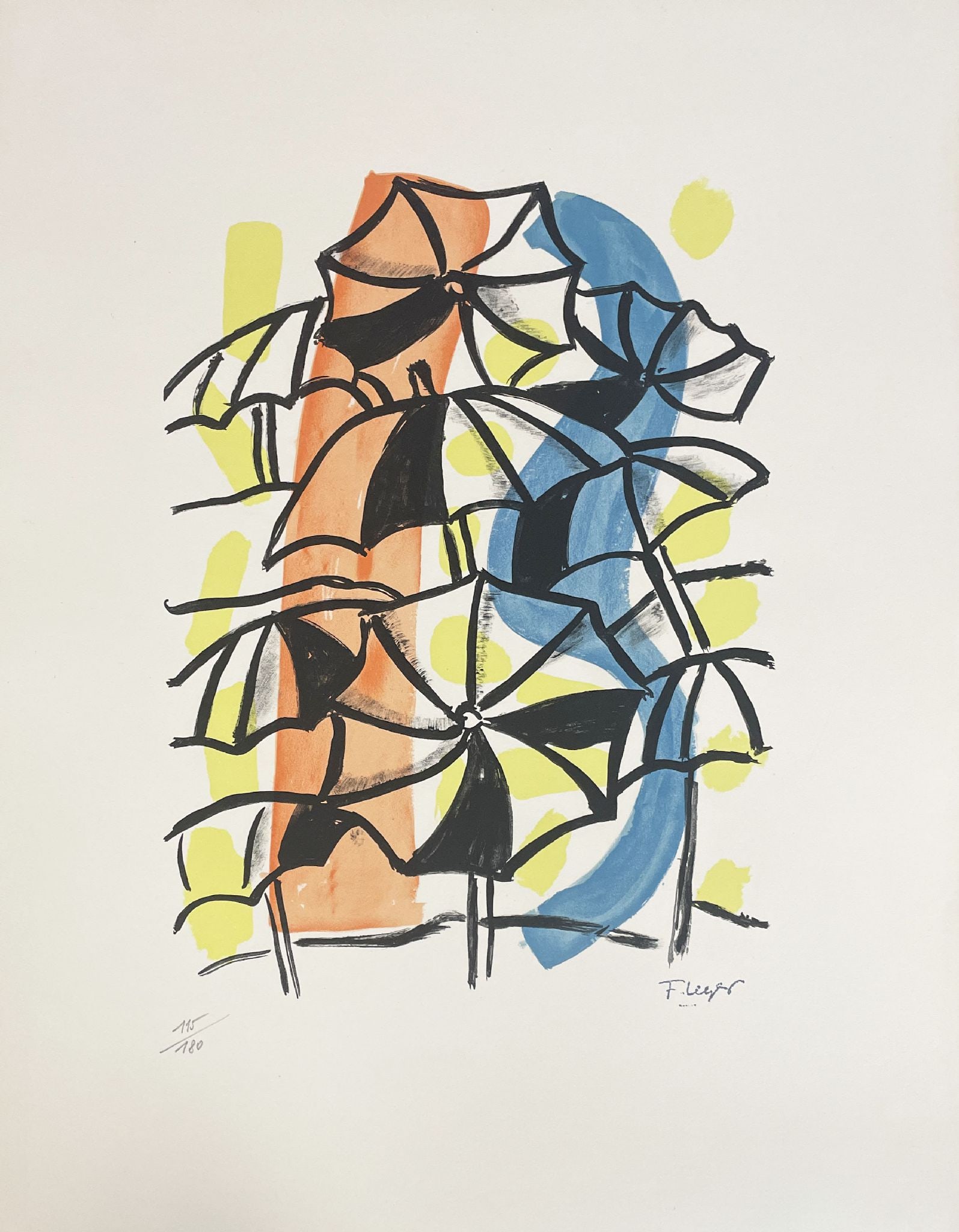 Fernand Leger - Les Parapluies: Artist: Fernand Leger Title: Les Parapluies Year: 1959 Dimensions: 19 3/4 x 25 3/4 in. Edition: Numbered from the rare limited edition of 180 Publisher: Teriade