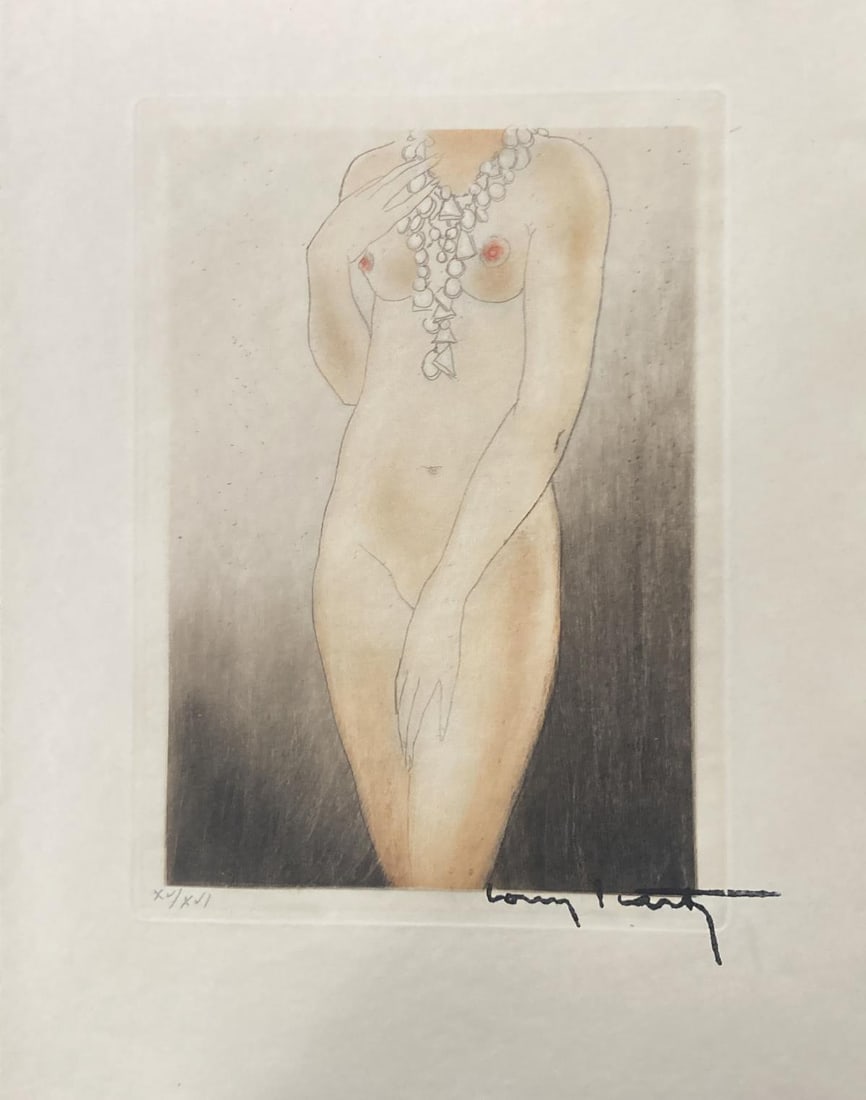 Louis Icart - Jeweled Nude: Artist: Louis Icart Title: Jeweled Nude Year: c. 1943 Dimensions: 5.75in. by 5.75in. Edition: From the rare limited edition of XVI on Japon Paper Publisher: Le