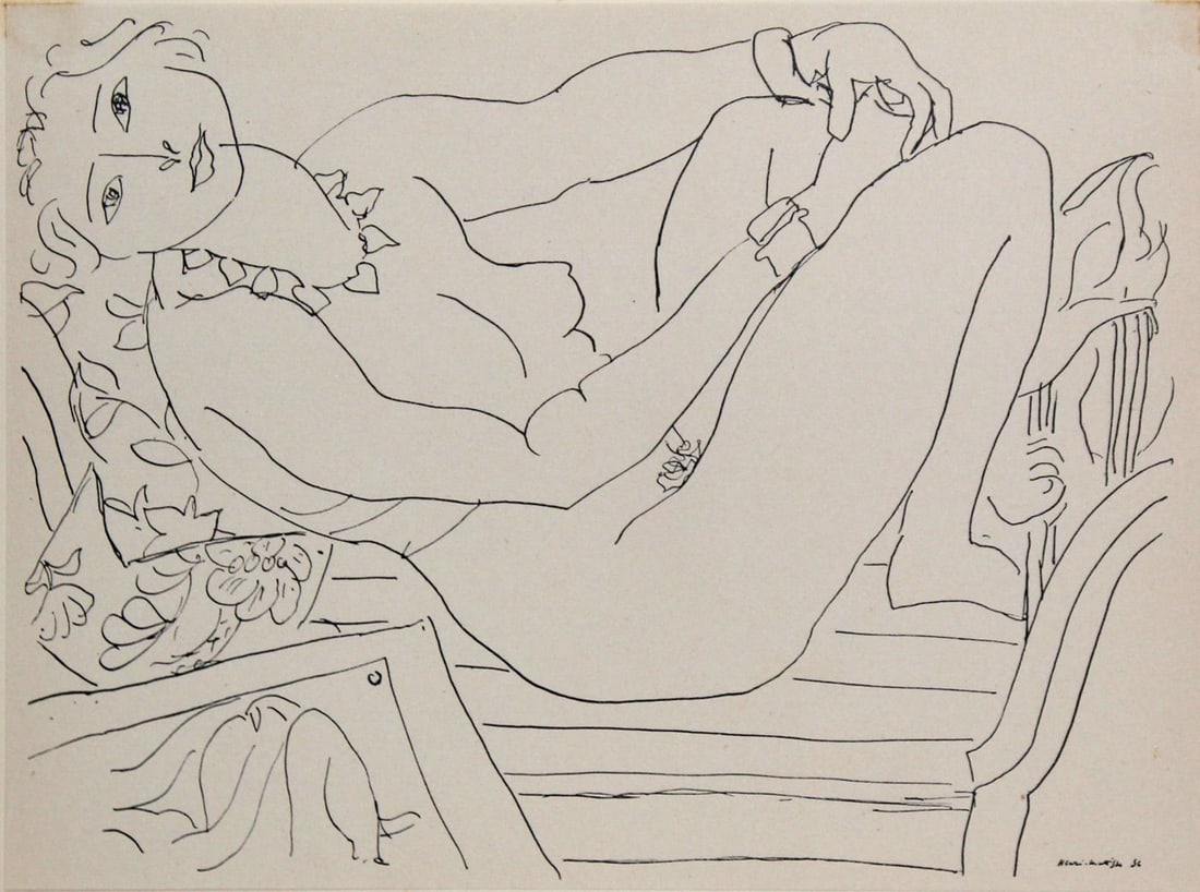 Henri Matisse (After) - Untitled: Artist: Henri Matisse (After)Title: UntitledYear: 1936Dimensions: 11in. by 8.5in.Edition: From the rare limited editionPublisher: Editions Cahiers D'Art Paris.Suite: Cahiers d'Art 11e Anee.Medium: