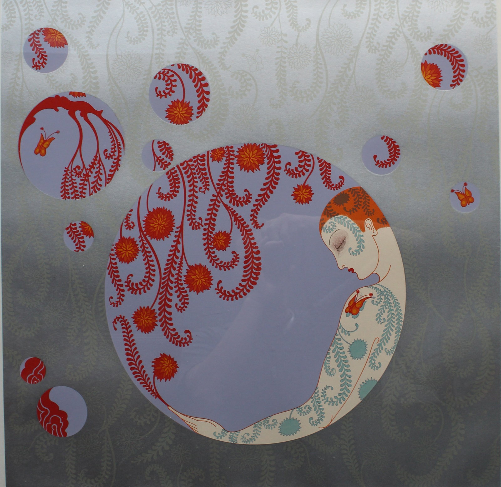 Erte - Spring Shadows: Artist: Erte Title: Spring Shadows Year: 1983 Dimensions: 28 x 27 1/4 in. Edition: Artist proof number 36 out of 45 Publisher: Medium: Serigraph on p