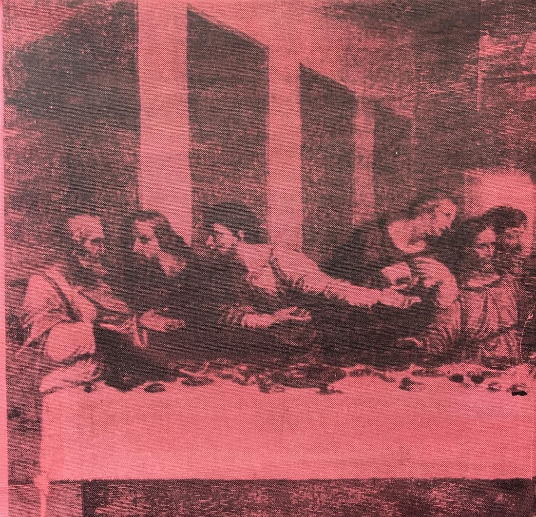 Doblin - Last Supper Pink: Artist: Doblin Title: Last Supper Pink Year: 1987 Dimensions: 20.5in. by 20.5in. Edition: Unique Original One of A Kind Artwork Medium: Hand pulled screen print