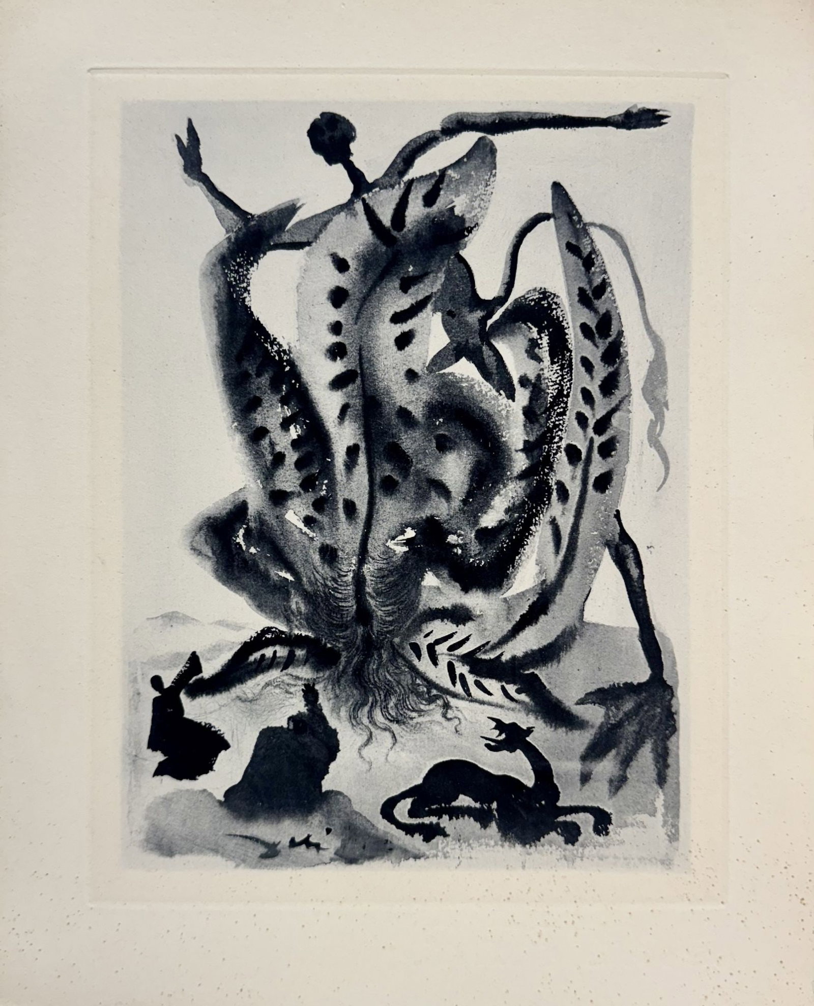 Salvador Dali - Greed: Artist: Salvador Dali Title: Greed Year: 1964 Dimensions: 10 1/4 x 13 in. Edition: From the rare limited edition of 165 in blue/gray Publisher: Les Heures Claires, P