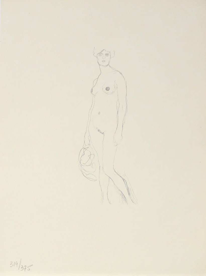 Gustav Klimt (After) - Untitled XLV0 1922: Artist: Gustav Klimt (After) Title: Untitled XLV Year: 1922 Dimensions: 10 1/2in. by 8in. Edition: From the limited edition of 375 Publisher: Thyrsos Verlag; Le