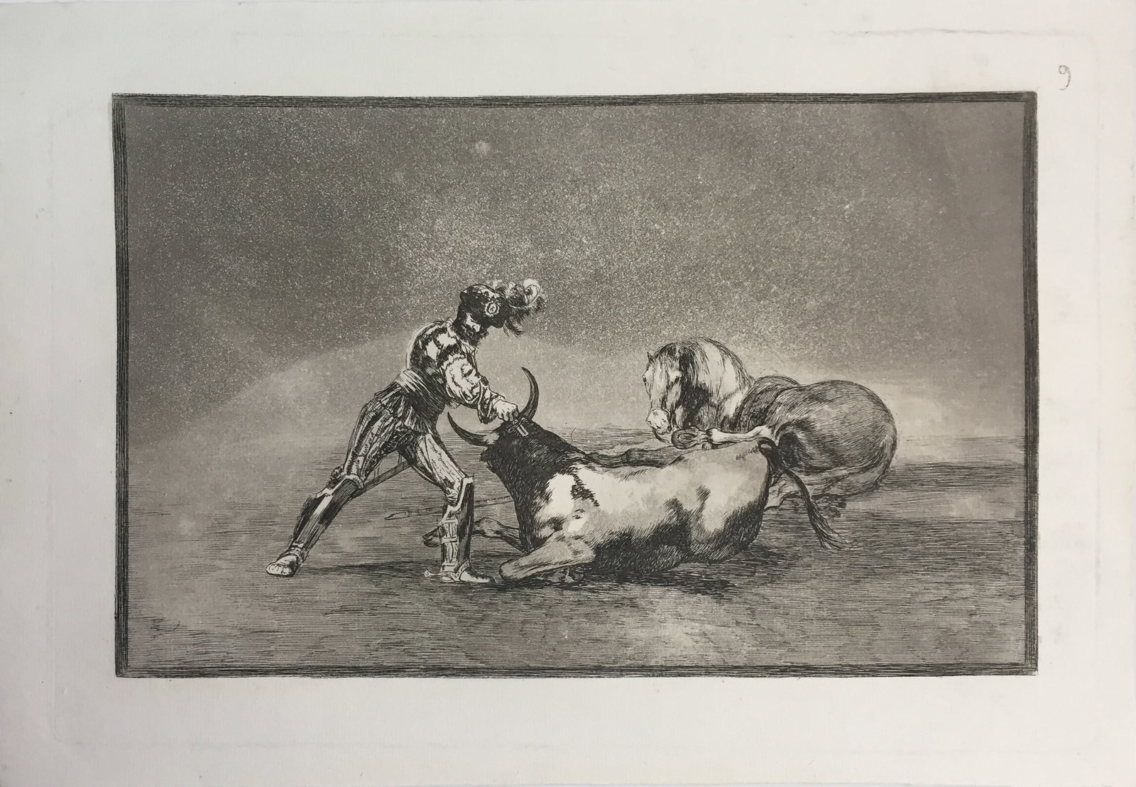 Francisco Jose De Goya Lucientes - La Tauromaquia Plate: Artist: Francisco Jose De Goya Lucientes Title: La Tauromaquia Plate 9 Year: 1816 Dimensions: 15in. by 10 1/2in. Edition: From the Rare Limited Edition Suite: L