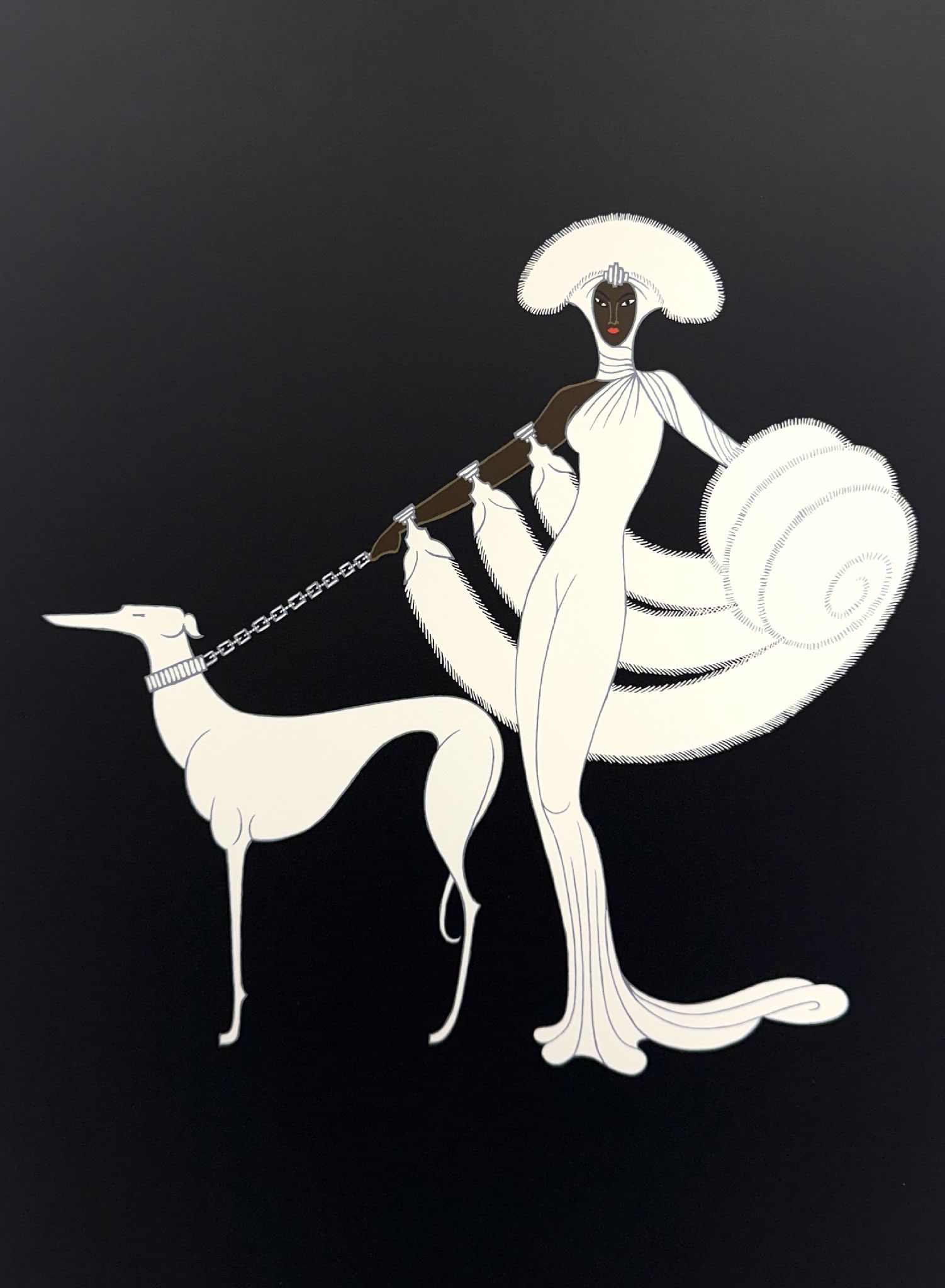 Erte - Ebony and White: Artist: Erte Title: Ebony and White Year: 1982 Dimensions: 30 x 22 in. Edition: 10 from the limited edition of 300 Publisher: Chalk & Vermilion Fine Arts, Ltd. <