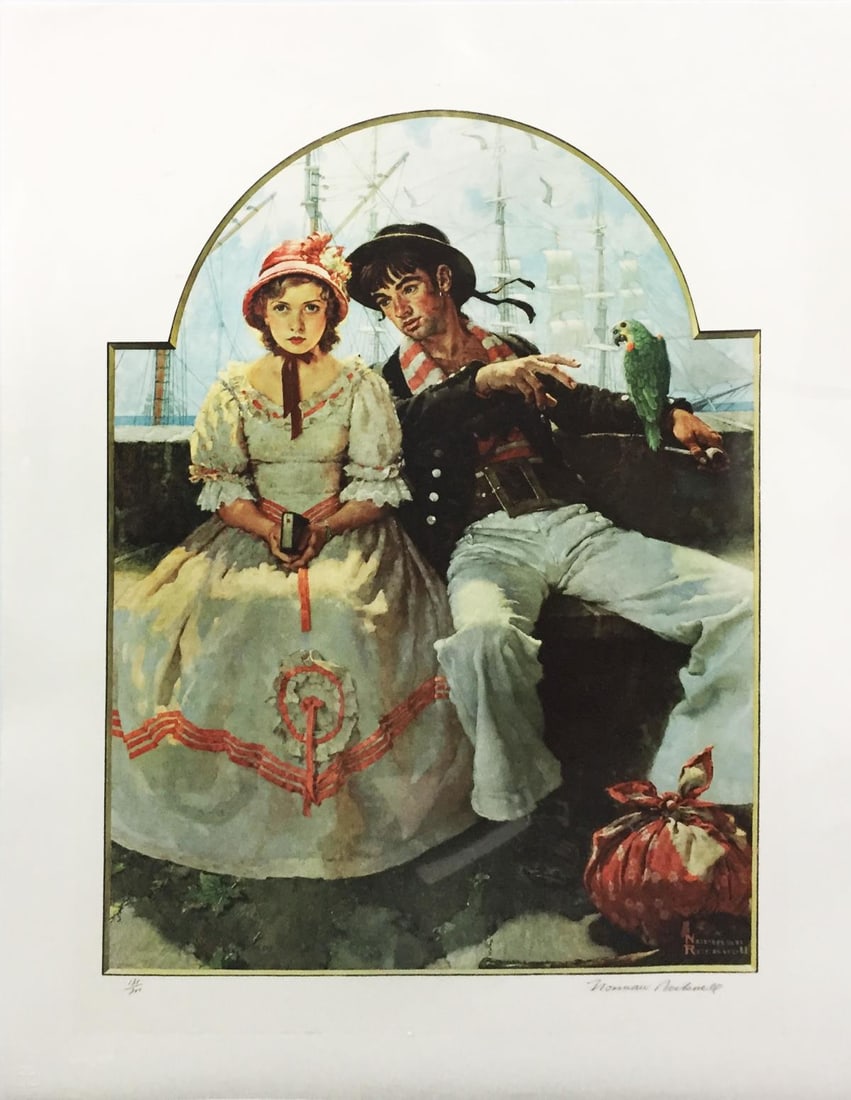 Norman Rockwell - Voyager: Artist: Norman RockwellTitle: VoyagerYear: 1977Dimensions: 25 1/4in. by 32in.Edition: From the Rare Limited Edition of 200Medium: Original Lithograph in ColorsCondition: ExcellentSignature Details: