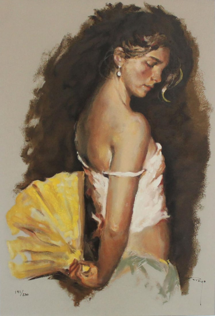 Royo - Despues Del Baile: Artist: RoyoTitle: Despues Del BaileYear: 2003Dimensions: 23 1/2in. by 16in.Edition: From the rare limited edition of 230Medium: Original serigraph on Claybord panelCondition: ExcellentSignature