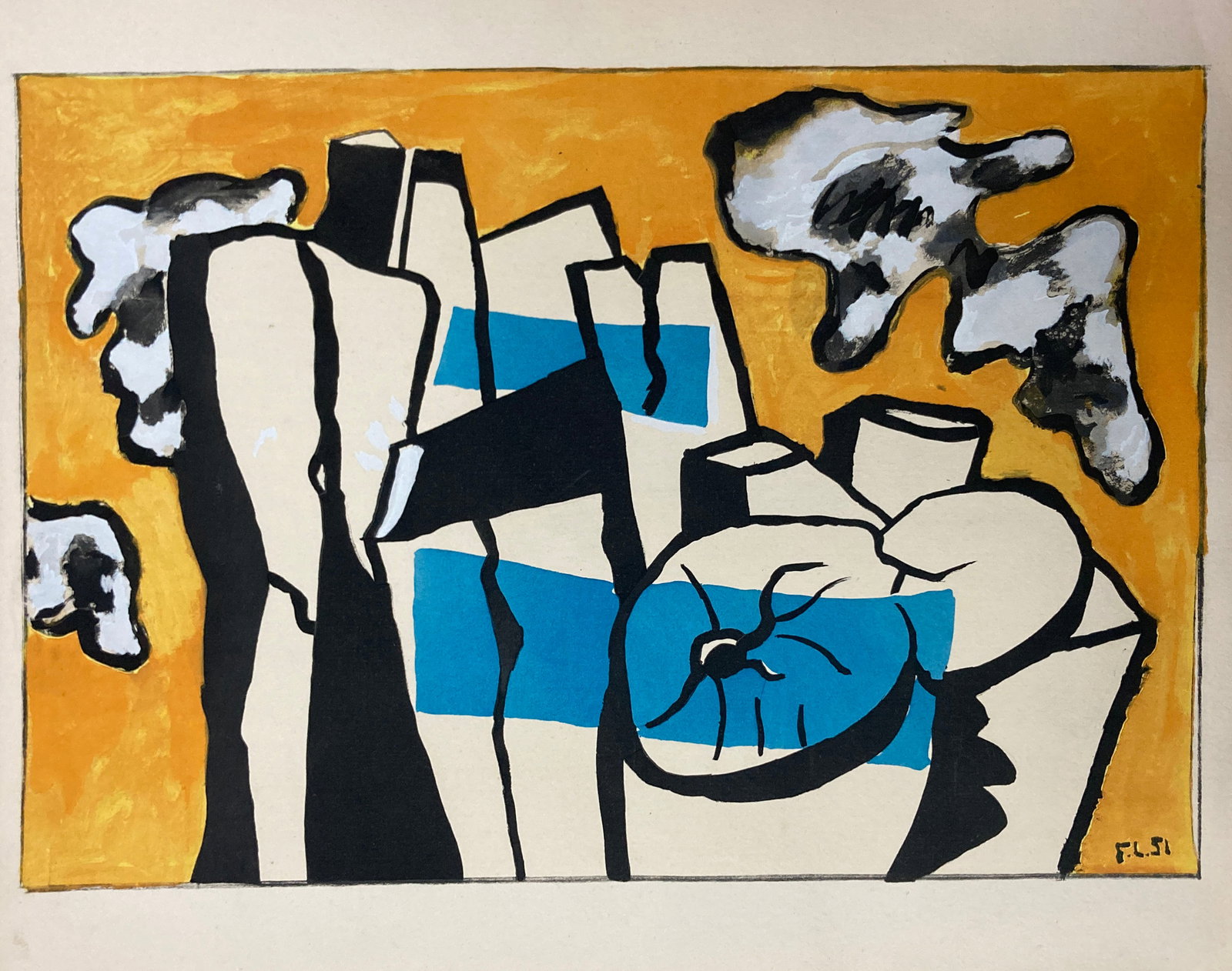 Fernand Leger - Le buches: Artist: Fernand LegerTitle: Le buchesYear: 1959Dimensions: 20.25in. by 15.25in.Edition: From the rare limited edition of 300Publisher: Au Vent D'ArlesSuite: ContrastesMedium: Original lithograph in