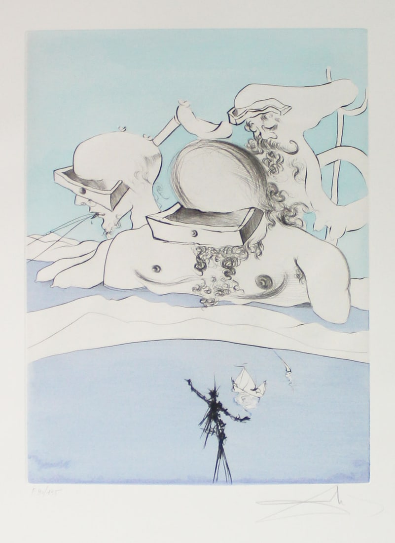 Salvador Dali - Expulse Comme un Megot par des Magots: Artist: Salvador DaliTitle: Expulse Comme un Megot par des MagotsYear: 1974Dimensions: 26.5in. by 20.25in.Edition: From the Rare Limited EditionPublisher: Transworld Art S.A. FribourgSuite: After 50