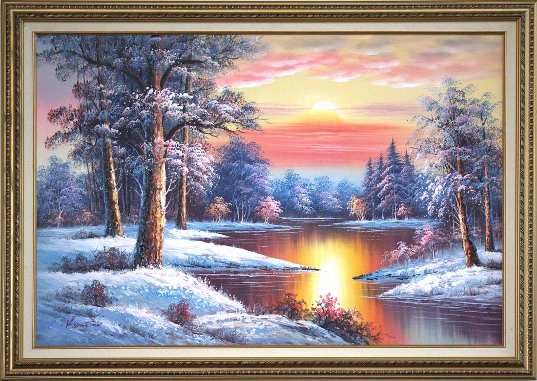 K. Wingston - Landscape Dream: Artist: K. WingstonTitle: Landscape DreamYear: 2002Dimensions: 36in. by 24in.Edition: One-of-a-kind Original work of artMedium: Acrylic painting on canvasCondition: ExcellentSignature Details: Hand